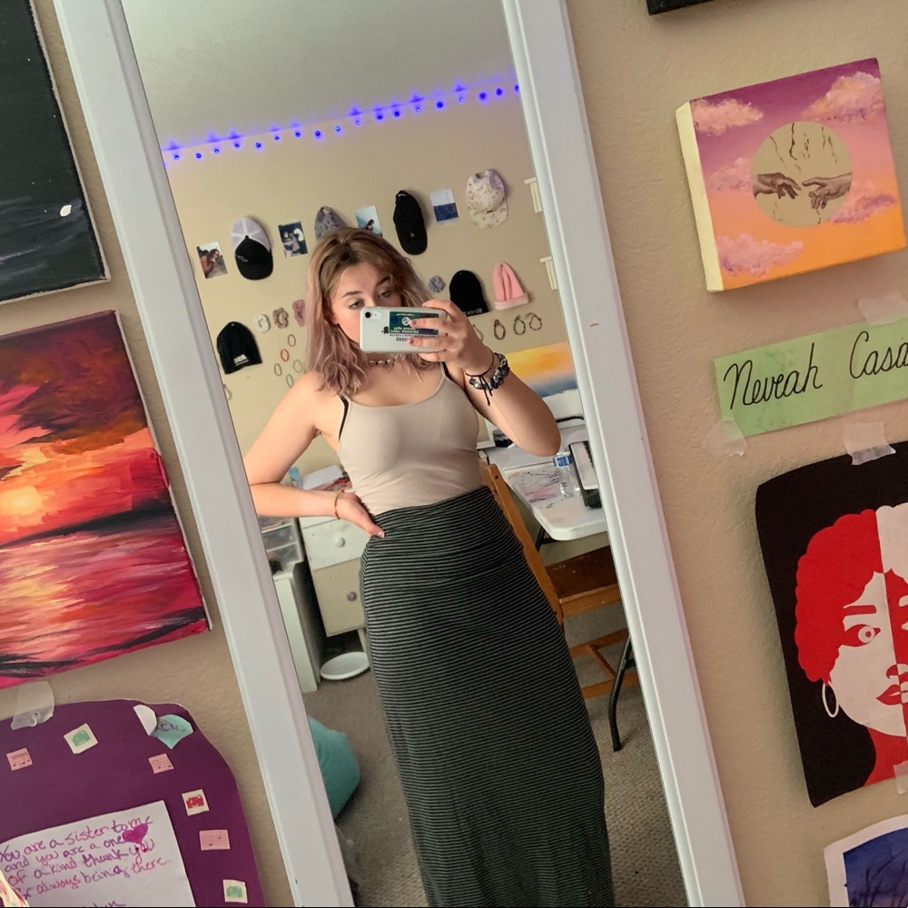 Black & grey maxi skirt